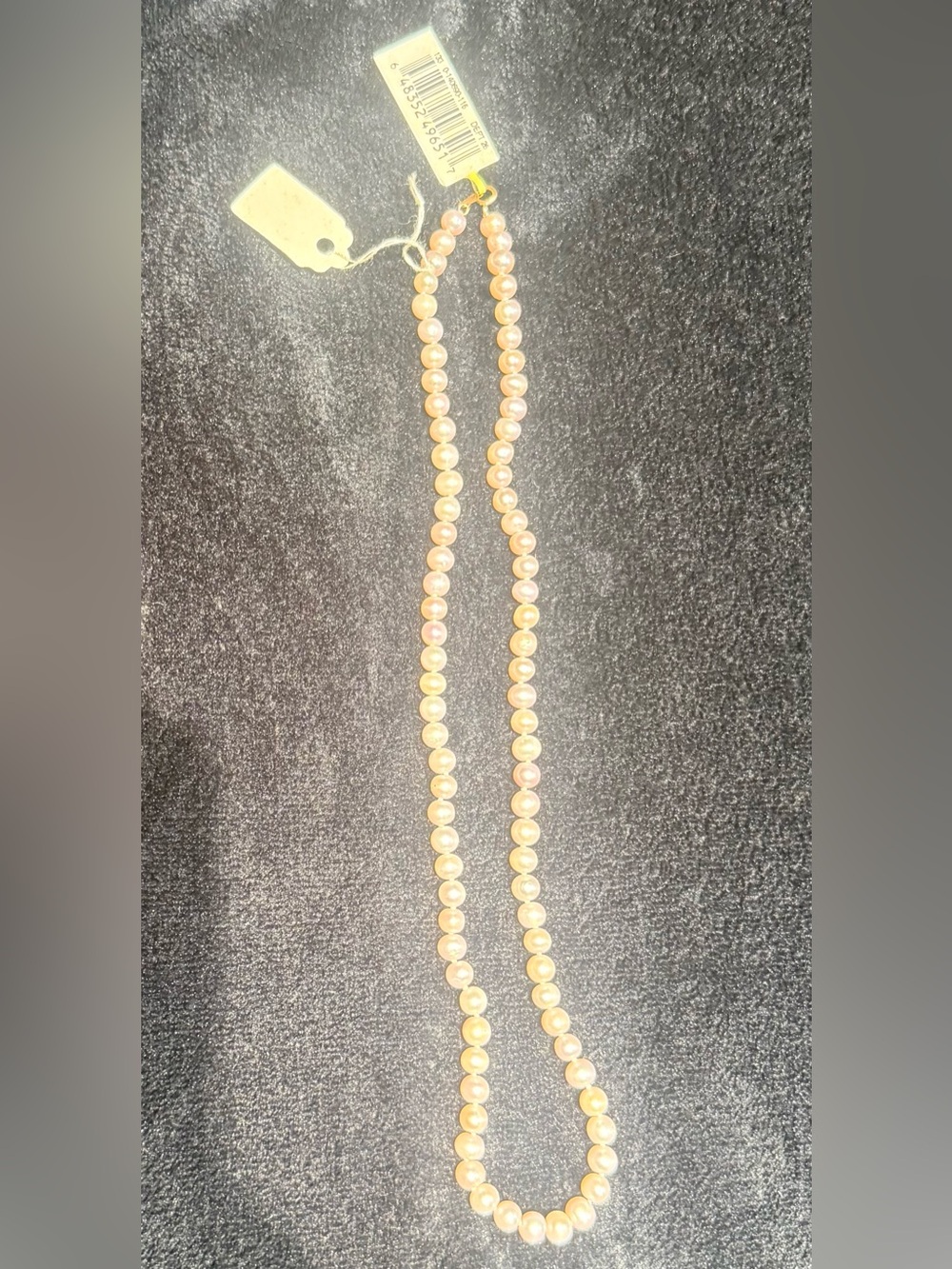 Vintage Genuine Pink Freshwater Pearl Necklace 18” JCM 10K Gold Clasp Hand Knott